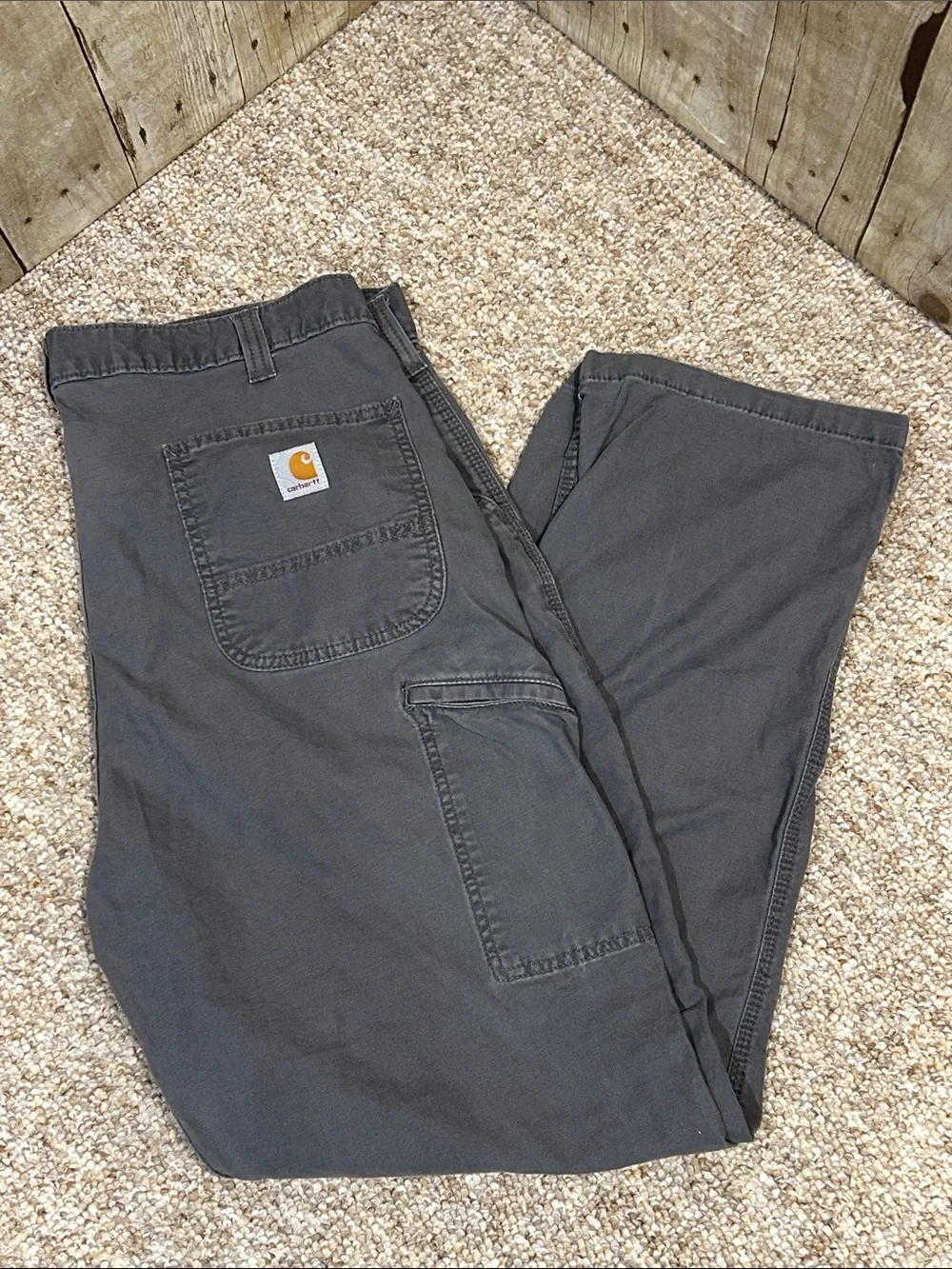 Carhartt Men’s Gray Relaxed Fit Work Pants 38x32